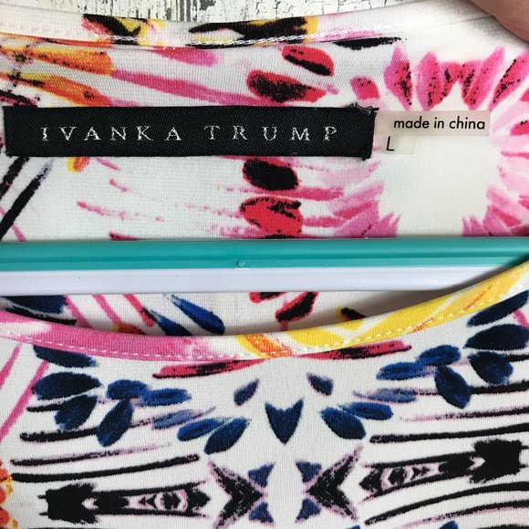 Ivanka Trump jersey knit dress print colorful boho - Picture 2 of 7